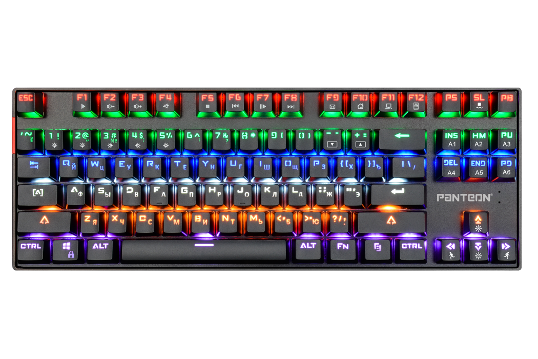 Игровой набор с LED-подсветкой механическая клавиатура + программируемая мышь PANTEON GS8003