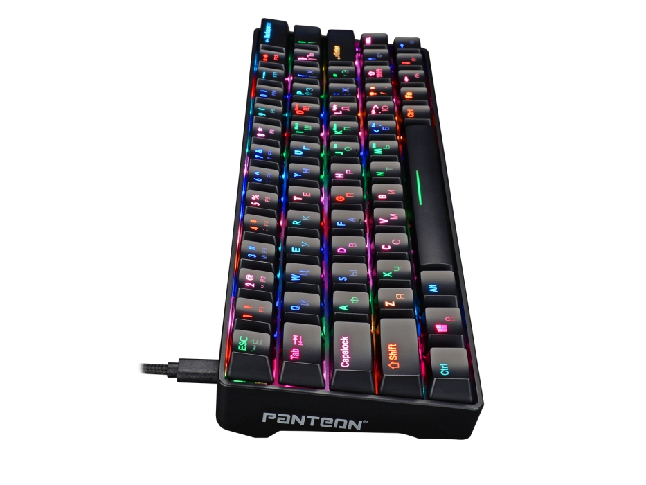 PANTEON T1 И PANTEON T1 PRO Игровая механическая программируемая клавиатура (60%) с LED-подсветкой FULL RGB LIGHT4