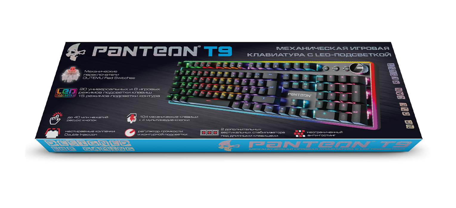 Механическая игровая клавиатура с двухзонной LED-подсветкой PANTEON T95
