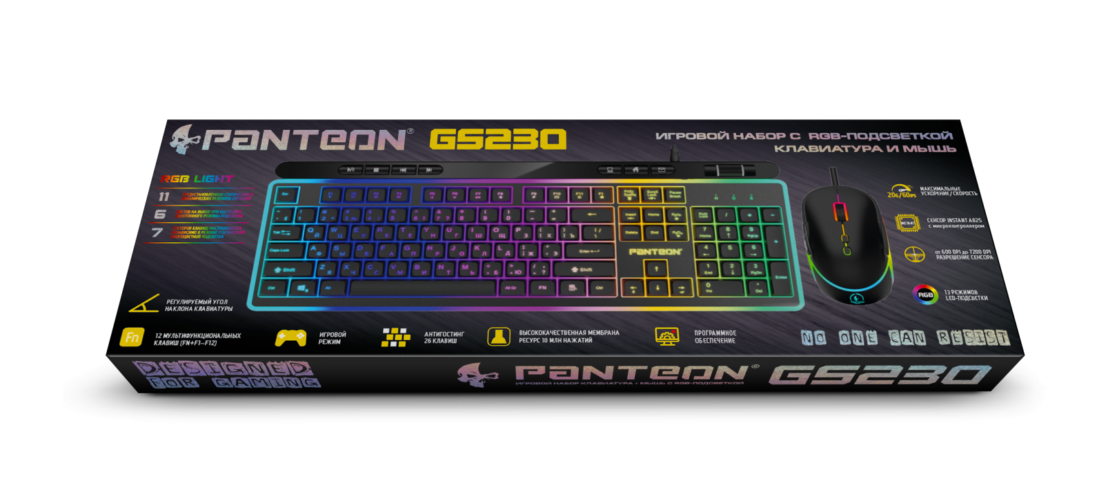 Игровой набор мембранная клавиатура+мышь  PANTEON GS23013